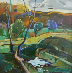 L. Madiar "It Had Rained", 2014, oil on canvas