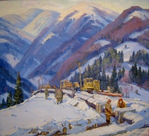 Pipeline, 1987, oil on canvas, 100х100