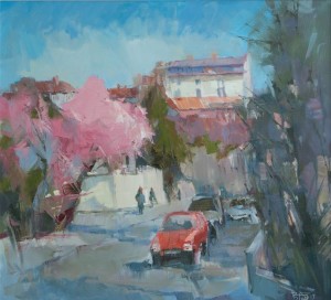 An Old Street', 2017, oil on canvas, 70x75