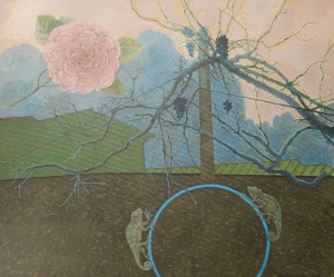 N. Ponomarenko. Rose and Chameleon, 2016, acrylic on canvas
