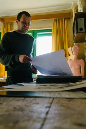 In his studio. 2016